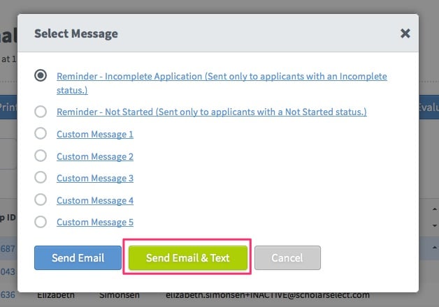 broadcast send email and text