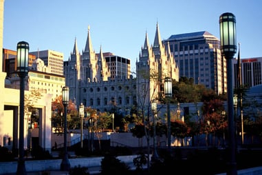 Salt Lake Temple with Skyline