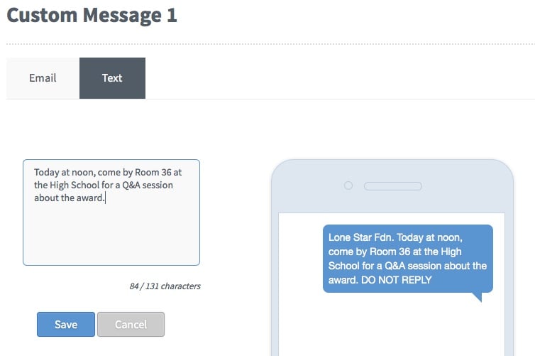 sms custom msg 1